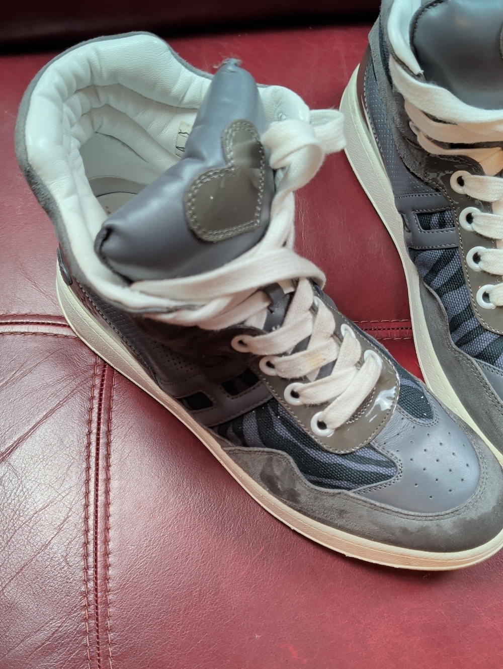 Katie Grand Loves Hogan high-top sneakers in grey heart Size 38 Women - Picture 2 of 9